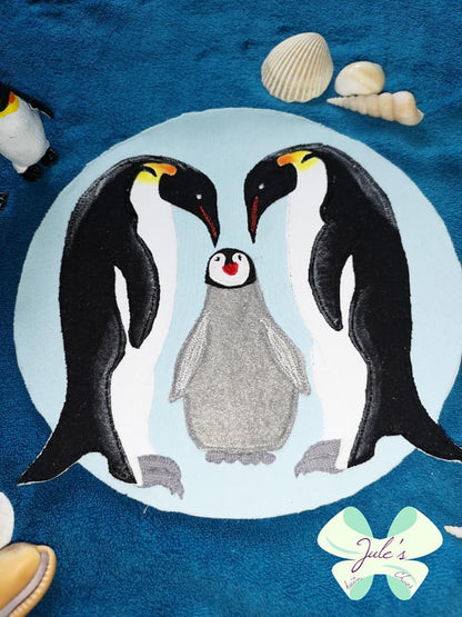 Applikationsvorlage Pinguin Familie (Mama, Papa, Kind)