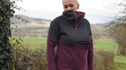ISFLAK - Raglanhoodie mit Reißverschluss, Troyer, Outdoorhoodie Größen 30 - 50