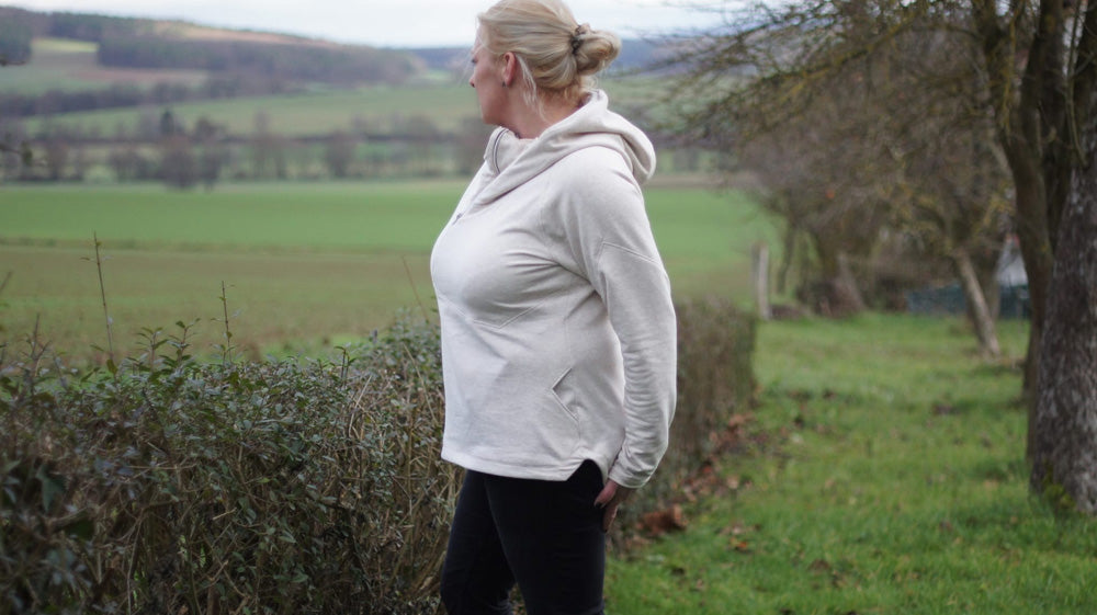 ISFLAK - Raglanhoodie mit Reißverschluss, Troyer, Outdoorhoodie Größen 30 - 50