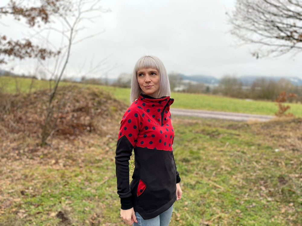 ISFLAK - Raglanhoodie mit Reißverschluss, Troyer, Outdoorhoodie Größen 30 - 50