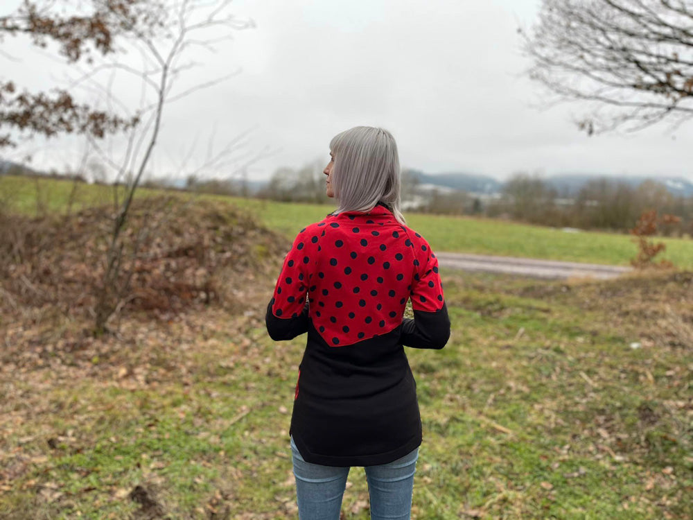 ISFLAK - Raglanhoodie mit Reißverschluss, Troyer, Outdoorhoodie Größen 30 - 50