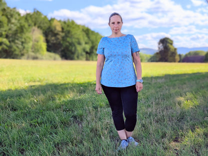 Glädja - körpernahes  Shirt mit U-Boot Ausschnitt Gr. 30-50