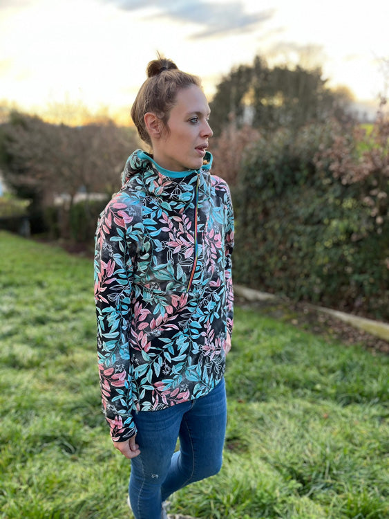 ISFLAK - Raglanhoodie mit Reißverschluss, Troyer, Outdoorhoodie Größen 30 - 50