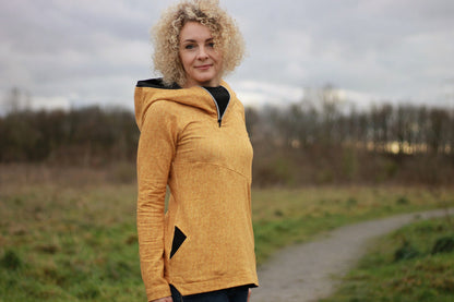 ISFLAK - Raglanhoodie mit Reißverschluss, Troyer, Outdoorhoodie Größen 30 - 50