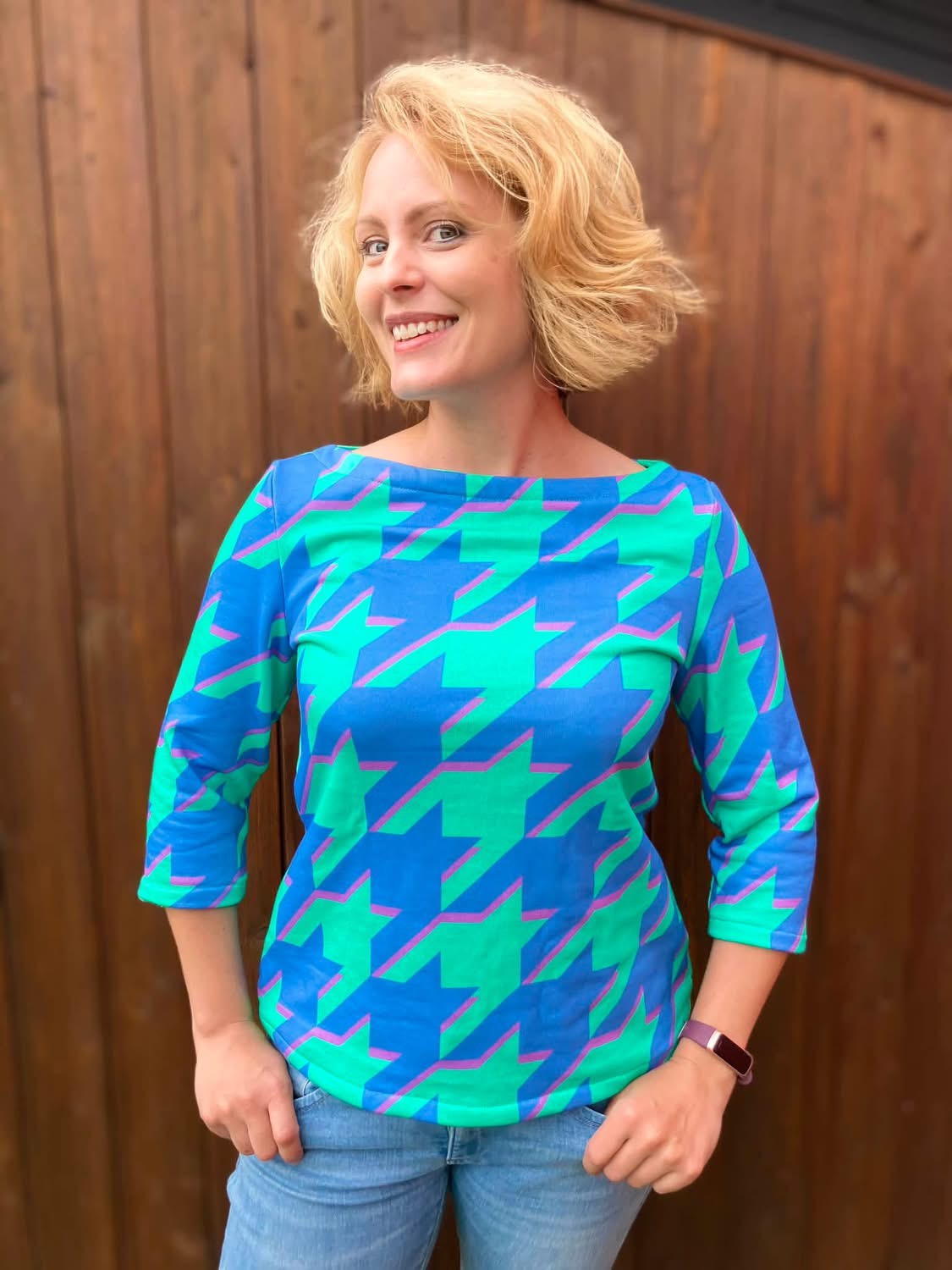 Glädja - körpernahes  Shirt mit U-Boot Ausschnitt Gr. 30-50