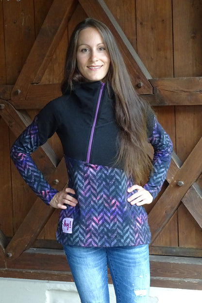 ISFLAK - Raglanhoodie mit Reißverschluss, Troyer, Outdoorhoodie Größen 30 - 50