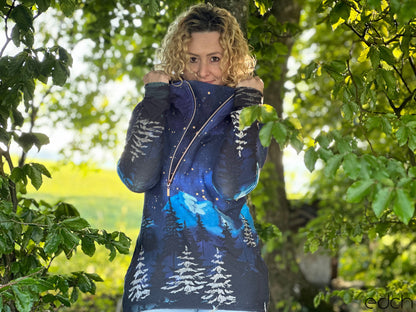 ISFLAK - Raglanhoodie mit Reißverschluss, Troyer, Outdoorhoodie Größen 30 - 50