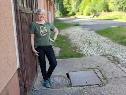 Glädja - körpernahes  Shirt mit U-Boot Ausschnitt Gr. 30-50