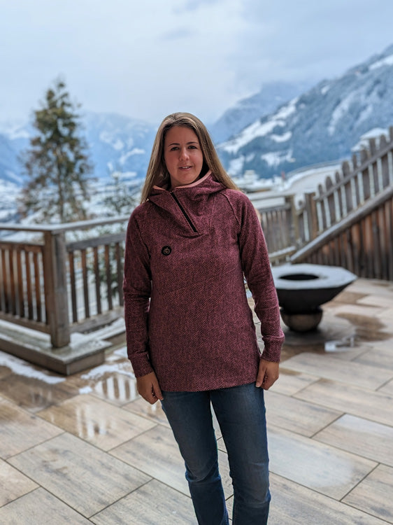 ISFLAK - Raglanhoodie mit Reißverschluss, Troyer, Outdoorhoodie Größen 30 - 50