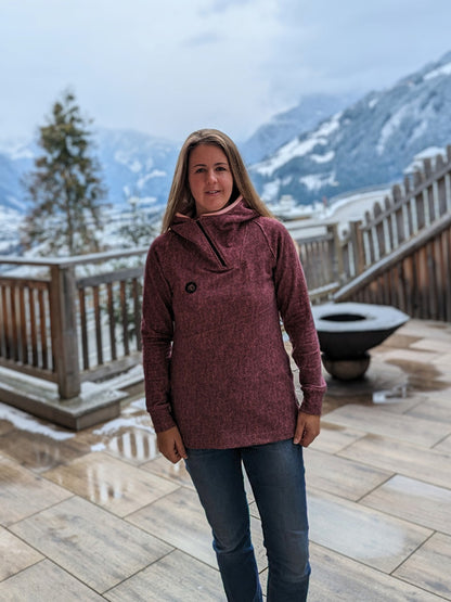 ISFLAK - Raglanhoodie mit Reißverschluss, Troyer, Outdoorhoodie Größen 30 - 50
