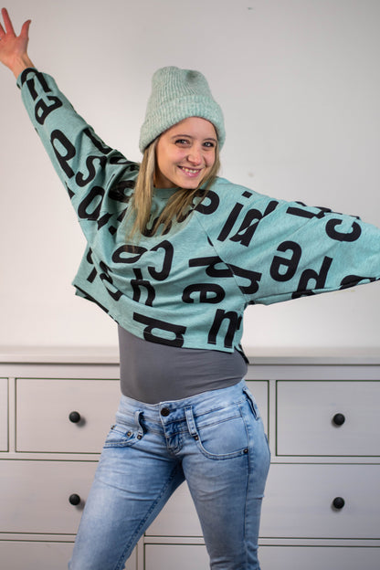 Isbris - Oversized Raglan cropped Pulli