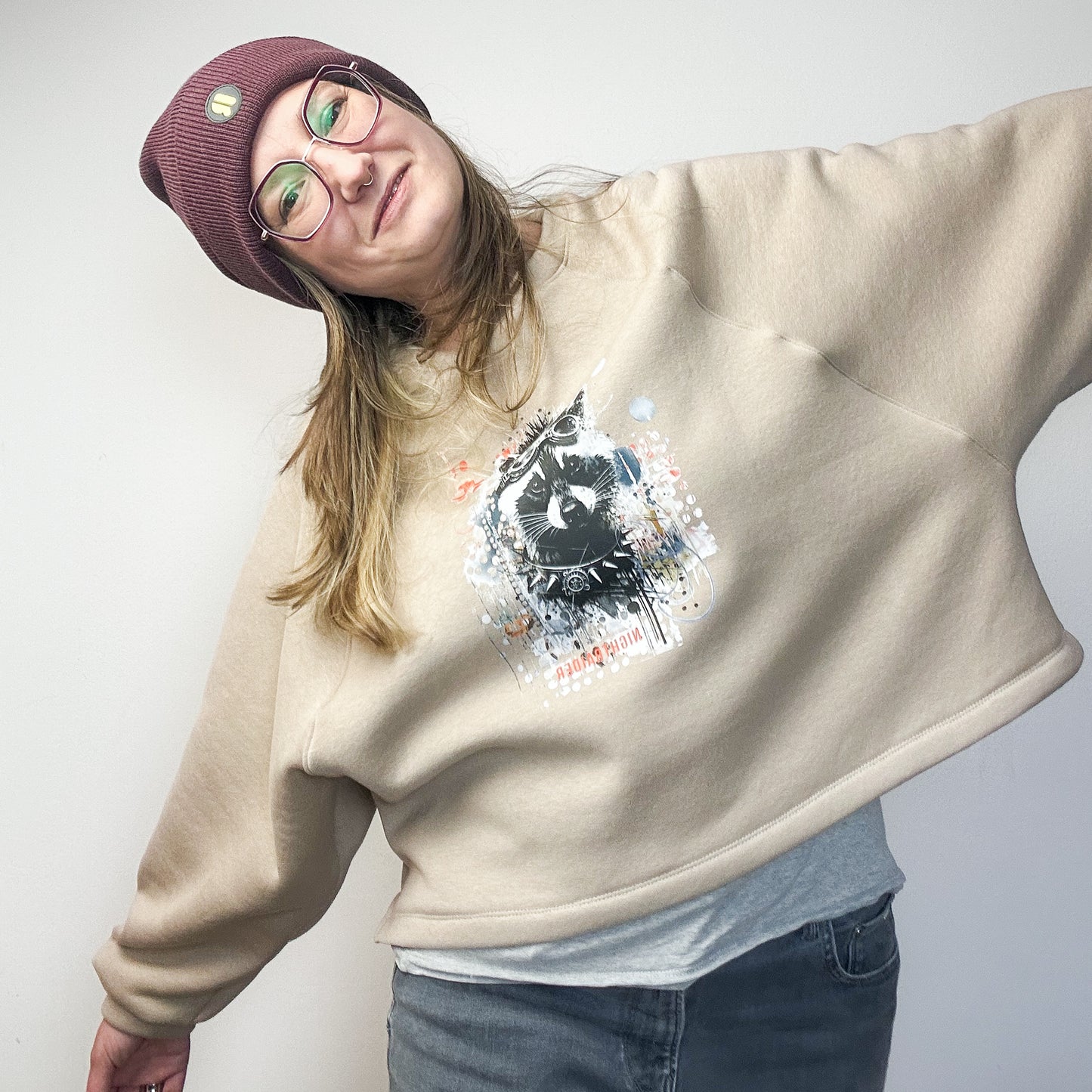 Isbris - Oversized Raglan cropped Pulli