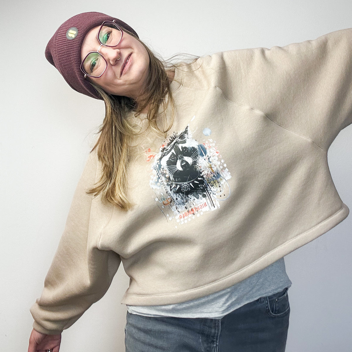 Isbris - Oversized Raglan cropped Pulli