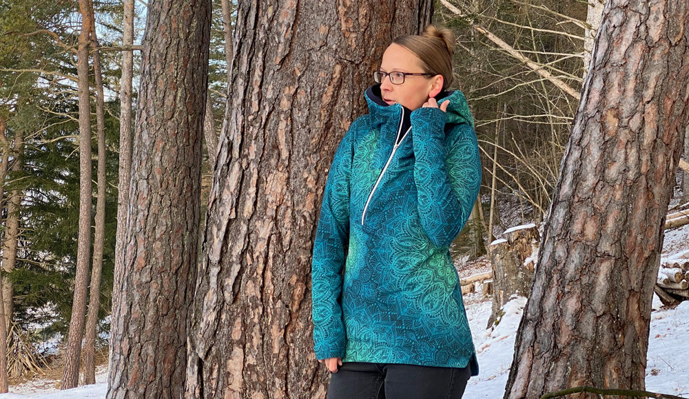 ISFLAK - Raglanhoodie mit Reißverschluss, Troyer, Outdoorhoodie Größen 30 - 50