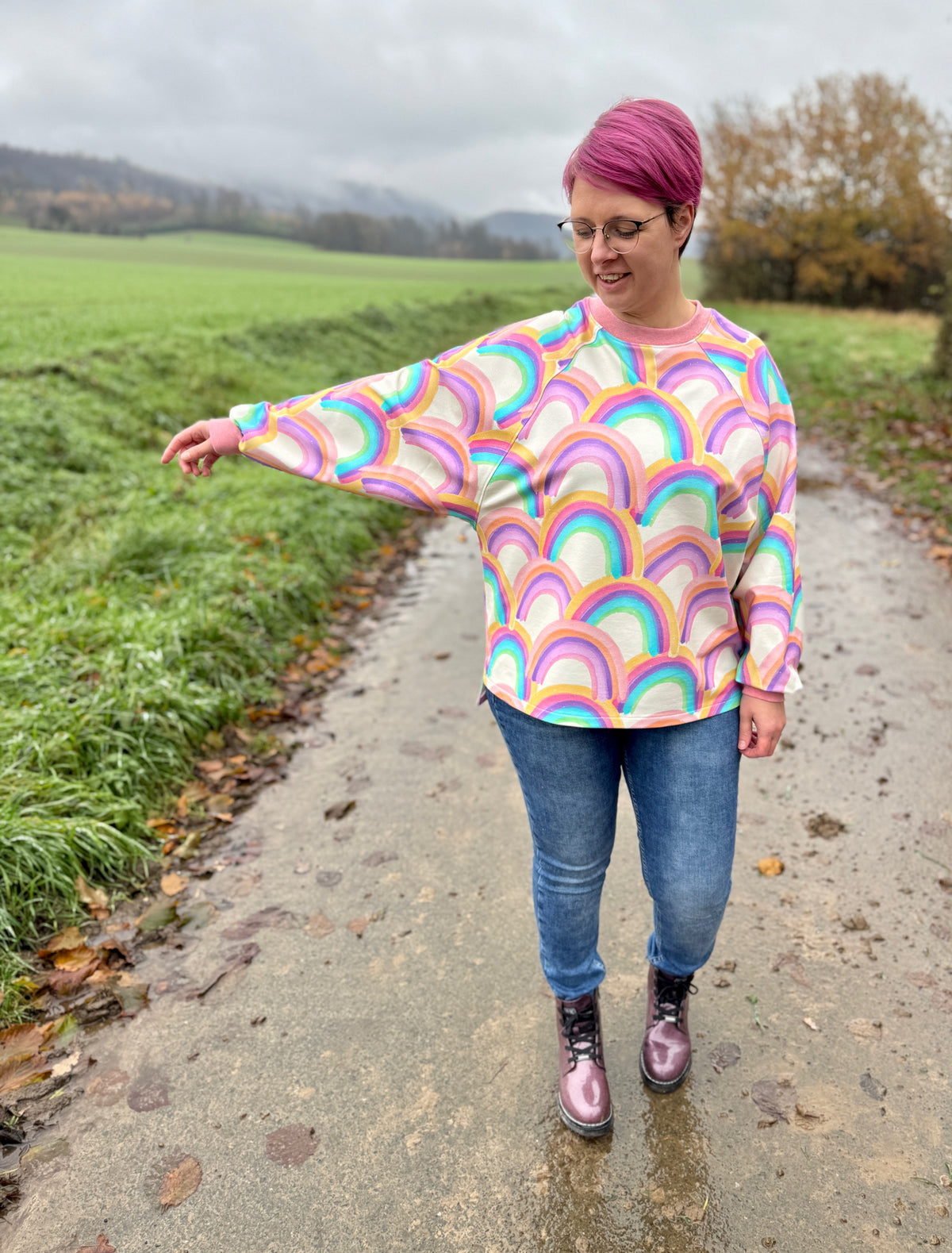 Isbris - Oversized Raglan cropped Pulli