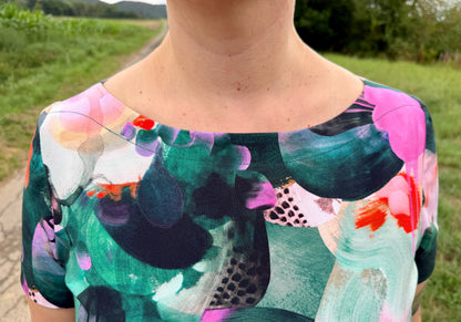 Glädja - körpernahes  Shirt mit U-Boot Ausschnitt Gr. 30-50