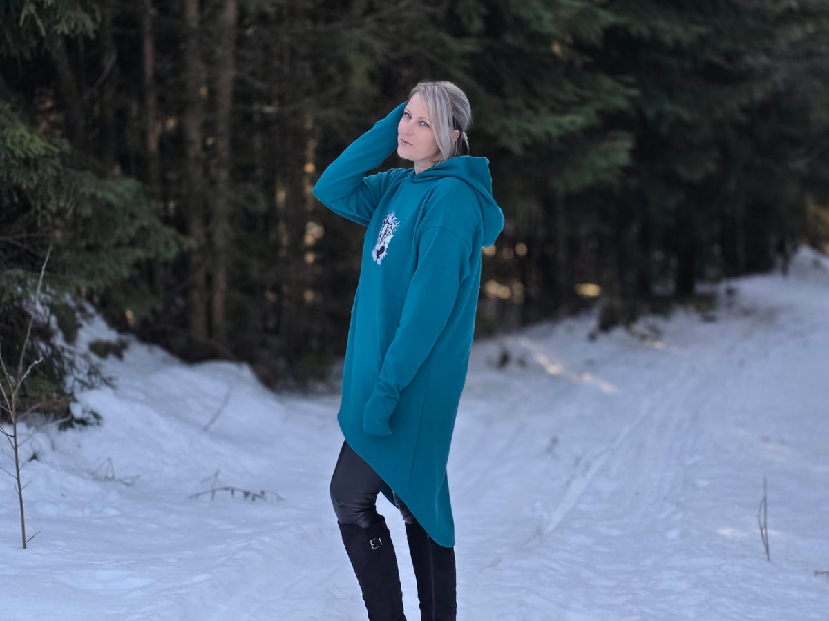 Skymning - Oversized Hoodiekleid &amp; Longpulli