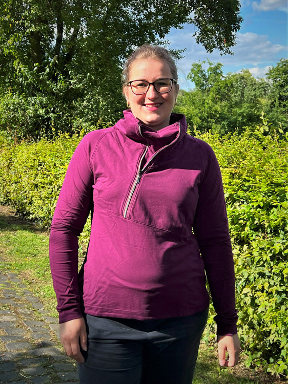 ISFLAK - Raglanhoodie mit Reißverschluss, Troyer, Outdoorhoodie Größen 30 - 50