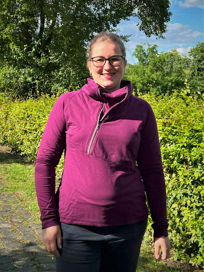 ISFLAK - Raglanhoodie mit Reißverschluss, Troyer, Outdoorhoodie Größen 30 - 50