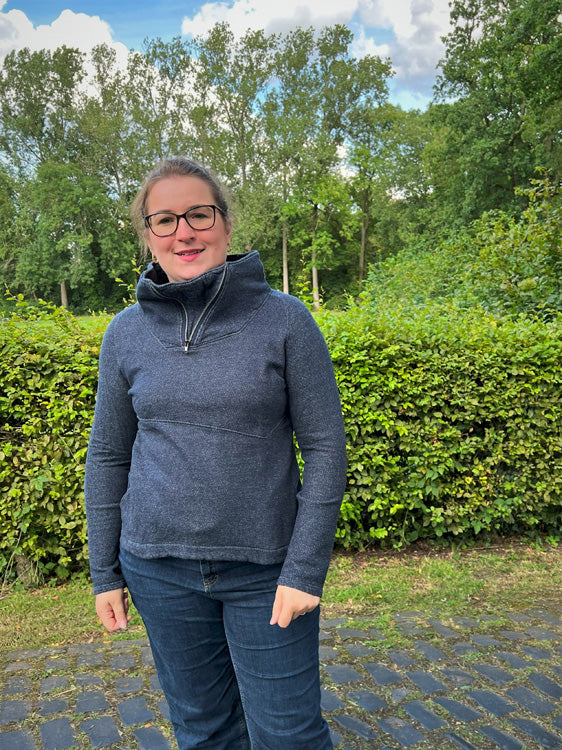 ISFLAK - Raglanhoodie mit Reißverschluss, Troyer, Outdoorhoodie Größen 30 - 50