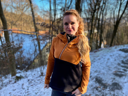 ISFLAK - Raglanhoodie mit Reißverschluss, Troyer, Outdoorhoodie Größen 30 - 50