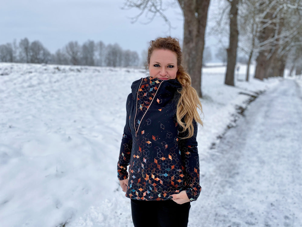 ISFLAK - Raglanhoodie mit Reißverschluss, Troyer, Outdoorhoodie Größen 30 - 50