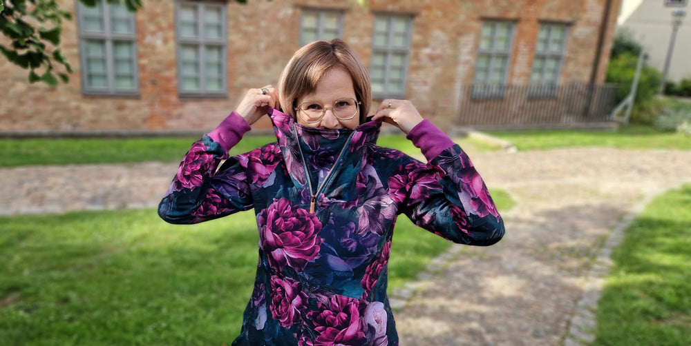 ISFLAK - Raglanhoodie mit Reißverschluss, Troyer, Outdoorhoodie Größen 30 - 50