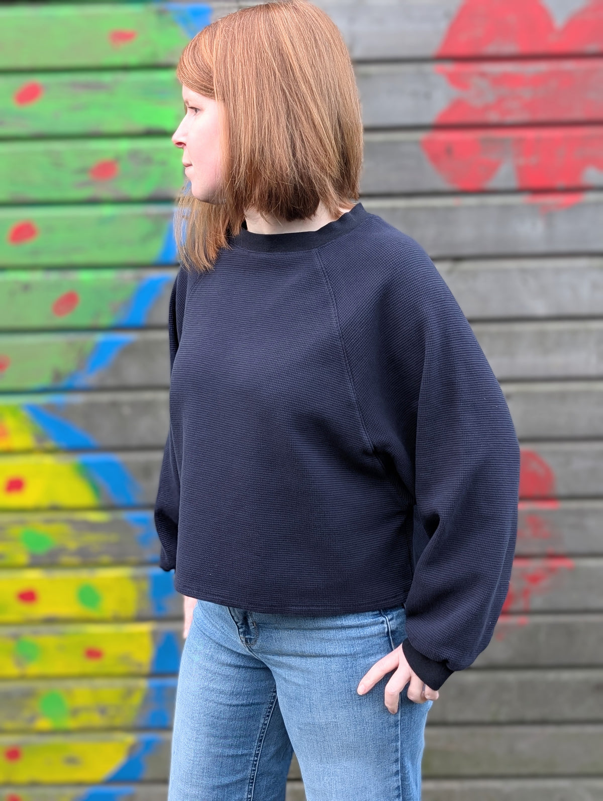 Isbris - Oversized Raglan cropped Pulli