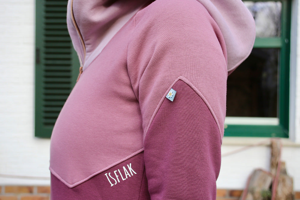ISFLAK - Raglanhoodie mit Reißverschluss, Troyer, Outdoorhoodie Größen 30 - 50