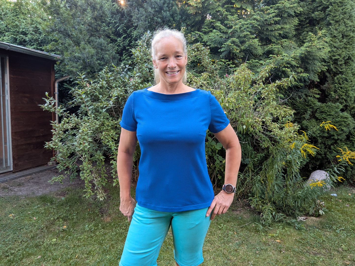 Glädja - körpernahes  Shirt mit U-Boot Ausschnitt Gr. 30-50