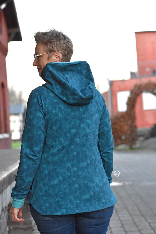 ISFLAK - Raglanhoodie mit Reißverschluss, Troyer, Outdoorhoodie Größen 30 - 50