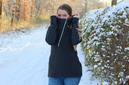 ISFLAK - Raglanhoodie mit Reißverschluss, Troyer, Outdoorhoodie Größen 30 - 50