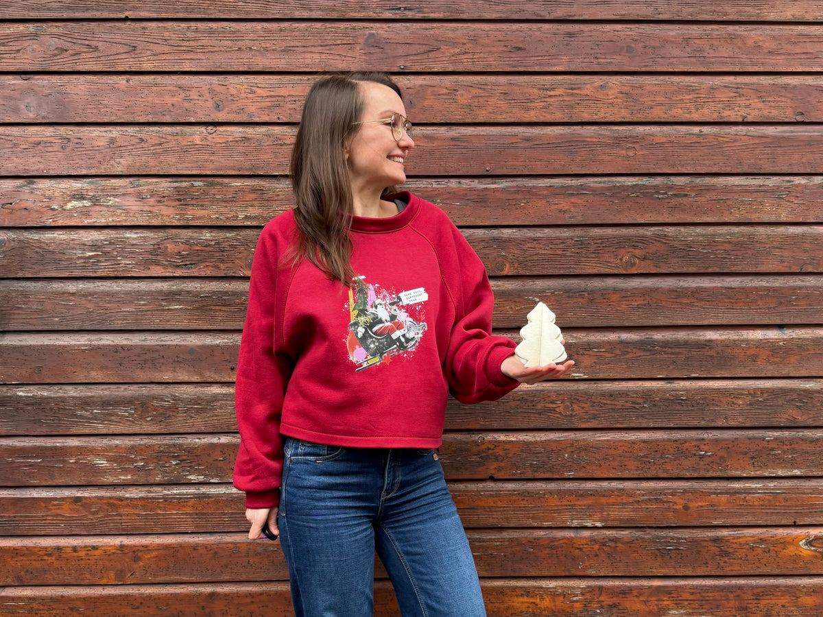 Isbris - Oversized Raglan cropped Pulli