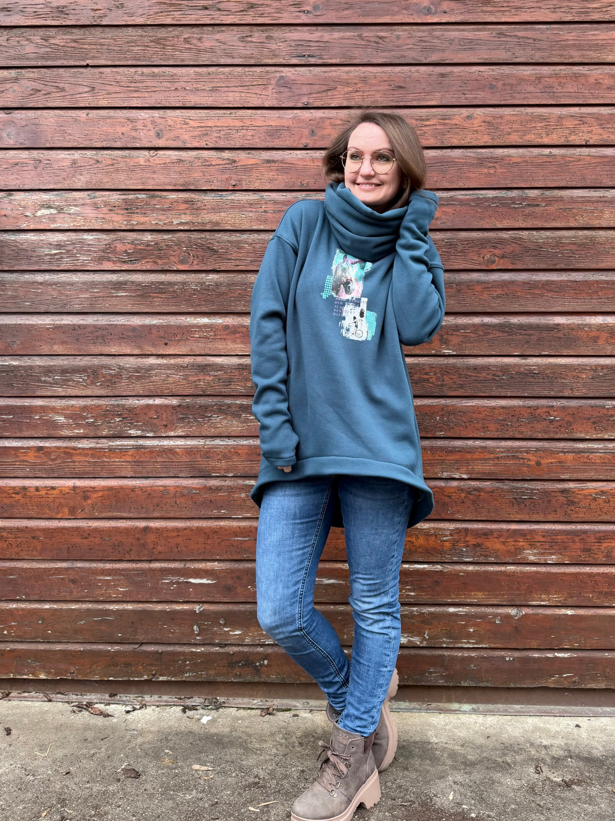 Skymning - Oversized Hoodiekleid &amp; Longpulli