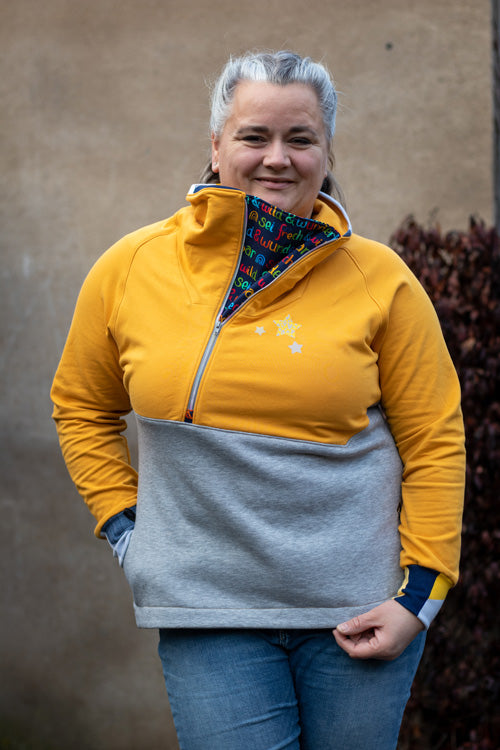 ISFLAK - Raglanhoodie mit Reißverschluss, Troyer, Outdoorhoodie Größen 30 - 50