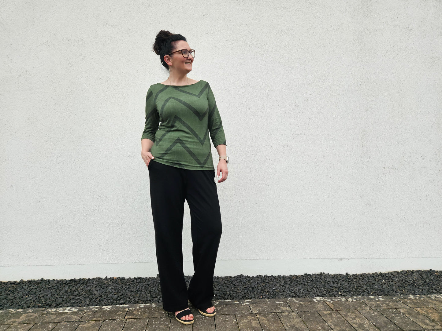 Glädja - körpernahes  Shirt mit U-Boot Ausschnitt Gr. 30-50