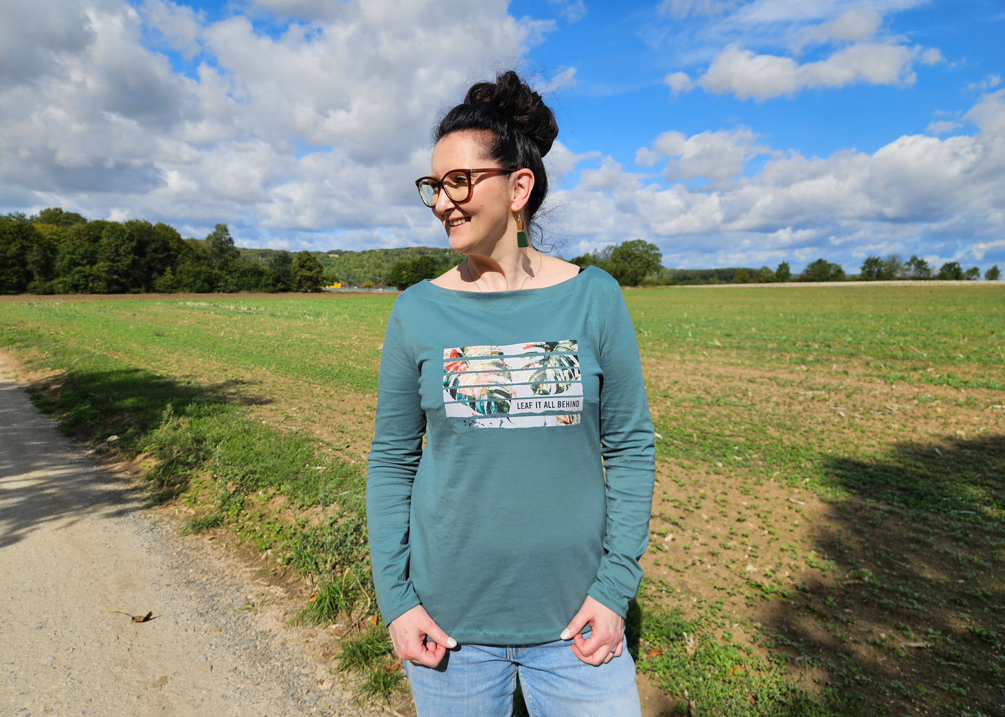 Glädja - körpernahes  Shirt mit U-Boot Ausschnitt Gr. 30-50