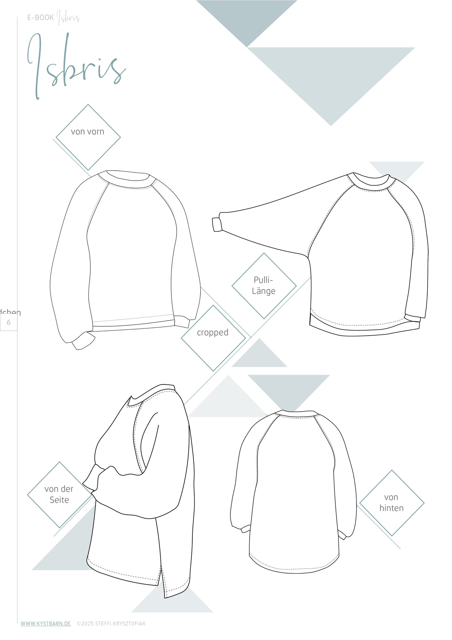 Isbris - Oversized Raglan cropped Pulli