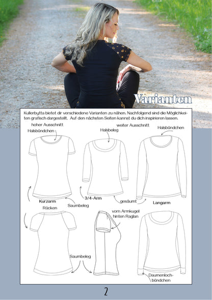 Kullerbytta - Basic Shirt mit besonderer Ärmellösung Gr. 30-50