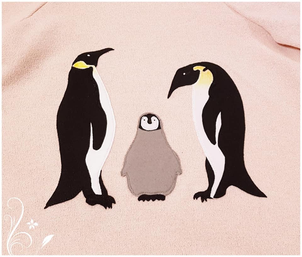 Applikationsvorlage Pinguin Familie (Mama, Papa, Kind)