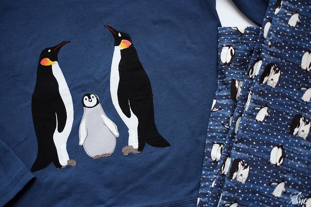 Applikationsvorlage Pinguin Familie (Mama, Papa, Kind)