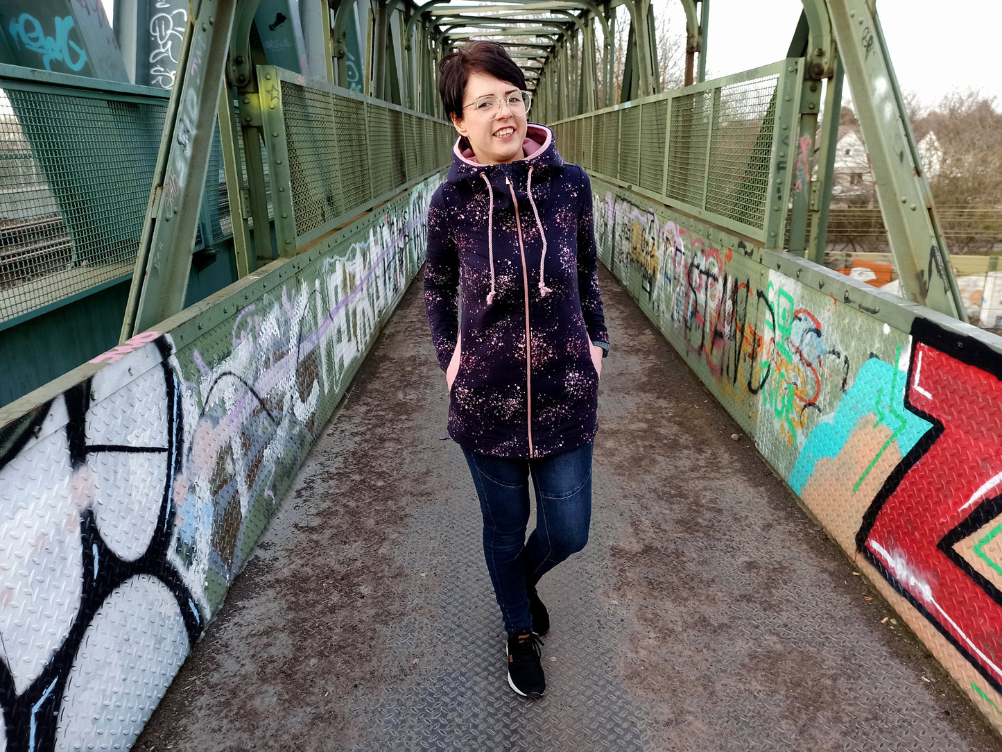 Fjäril - Hoodiejacke, Sweatjacke, Cardigan Gr. 30-48
