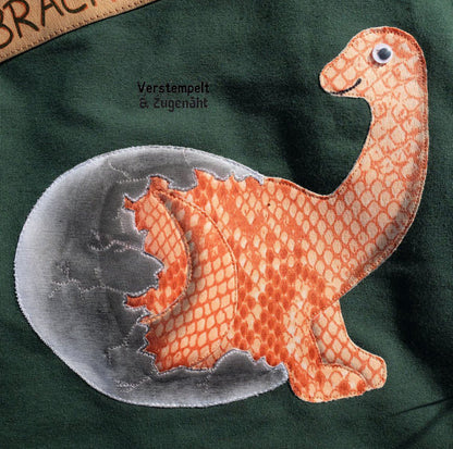 Applikationsvorlage Brachiosaurus Baby Dino im Ei