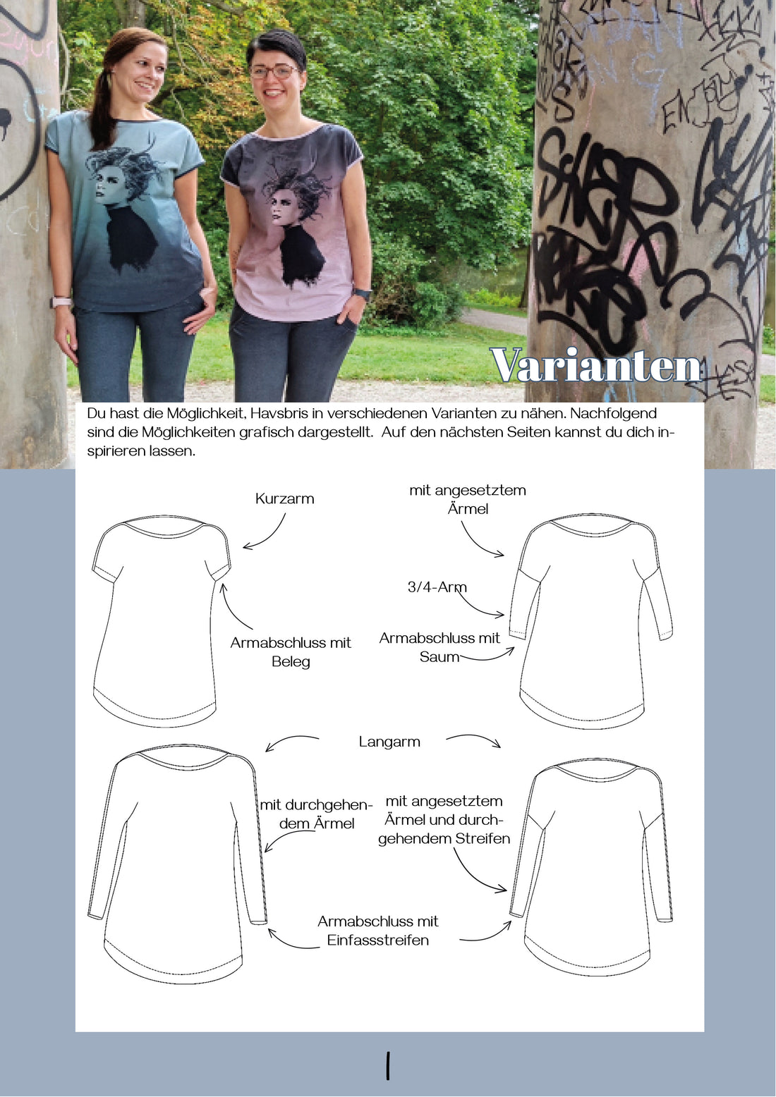 Havsbris - Kurz-, 3/4-, Langarmshirt mit U-Boot-Ausschnitt Gr. 30-48