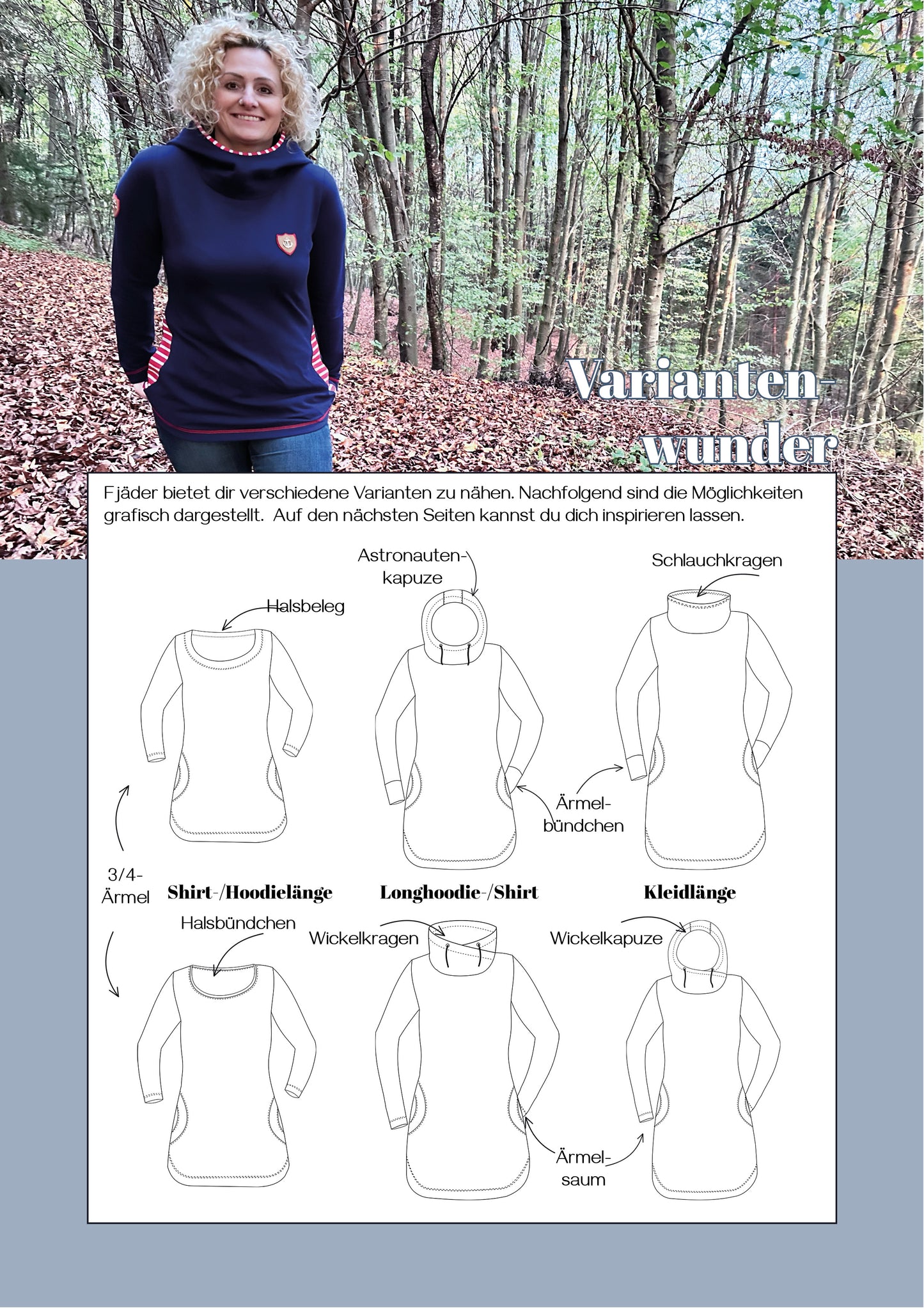 Fjäder - Shirt, Hoodie, Longhoodie, Hoodiekleid Gr. 30-50